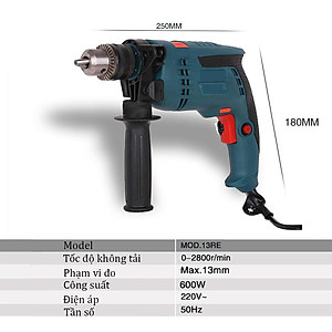 Máy khoan ABG 13RE Phi 13mm Công Suất Mạnh Mẽ Lý Tưởng, Dùng Để Khoan Lỗ Trên Các Bề Mặt Chất Liệu Như: Tường, Gỗ, Thép, Bê Tông Có Tính Ứng Dụng Cao Với Thiết Kế Nhỏ Gọn, Dễ Sử Dụng- Hàng Chính Hãng.