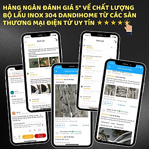 Combo các loại muỗng lẩu DandiHome inox cao cấp, sáng bóng