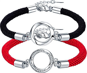 Vòng tay đôi nam nữ 2 màu đỏ đen LT66 cực xinh