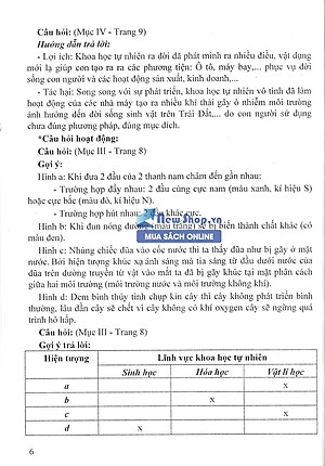 Sách HƯỚNG DẪN TRẢ LỜI CÂU HỎI KHOA HỌC TỰ NHIÊN 6 (BÁM SÁT SGK KẾT NỐI TRI THỨC VỚI CUỘC SỐNG)