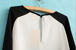 Áo nữ dài tay phối màu 80