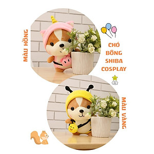 Gấu bông chó Shiba cosplay 25cm cao cấp - Đồ chơi thú nhồi bông chó Shiba cosplay bông gòn mềm mịn, bền đẹp, dễ sử dụng và an toàn cho trẻ nhỏ