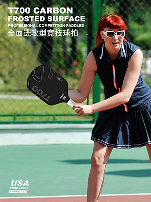 Vợt Pickleball Mặt Nhám T700 Cacbon Siêu Bền, Đồ Dày Vợt 16mm Đại Nam Sport + Tặng Kèm Túi Chống Sốc Và 4 Bóng
