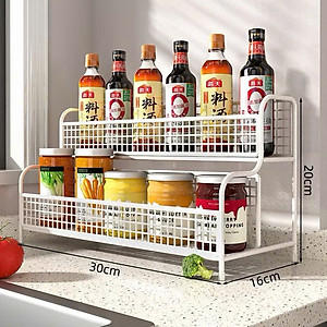 Kệ Để Bàn Bếp 2 Tầng Lưới Thép Sơn Tĩnh Điện Chống Rỉ, Kệ Mỹ Phẩm Trang Trí Tiện Lợi - HÀNG CHÍNH HÃNG MINIIN