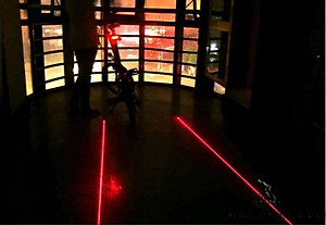 Đèn Hậu Xe Đạp Cảnh Báo- Chế Độ Đèn Led Siêu Sáng, Tia Laser Tạo Khoảng Cách An Toàn- Chính Hãng (Kèm Giá Đỡ)