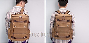 Balo Nam Thời Trang Du Lịch Cỡ Lớn Vải Bố Canvas Bền Chắc Phong Cách mới Dành Cho Đi Học, Dã Ngoại, Đi Phượt, Đựng Laptop (14-17")