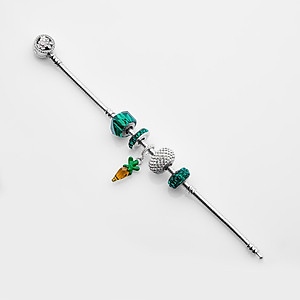 Lắc Tay Tropicana Phối Charm Swarovski Pha Lê Cà Rốt 5 Size