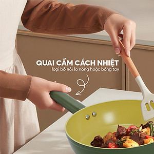 Chảo phủ sứ cao cấp Elmich Olive EL-5965OV nhiều size, Hàng chính hãng, dùng được mọi bếp - JoyMall