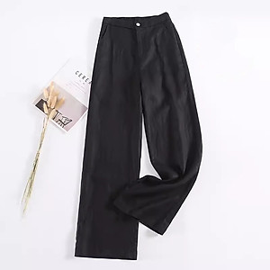 Quần ống rộng nữ, chất liệu Đũi Xước, mềm mịn, dày dặn, mặc mát, quần kiểu nữ form rộng rãi, thoải mái Nesa Shop QT10