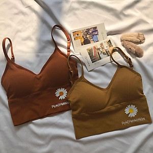 Áo Bra Hoa Cúc Họa Mi Thun Gân Hottrend Cá Tính