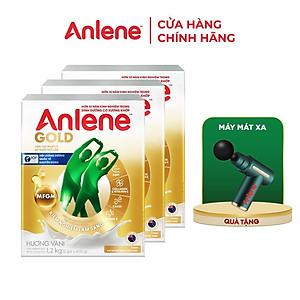 Combo 3 Sữa Bột Anlene Gold Hương Vanilla (Hộp giấy 1200g) - Tặng máy massage cầm tay hoặc máy sấy tóc