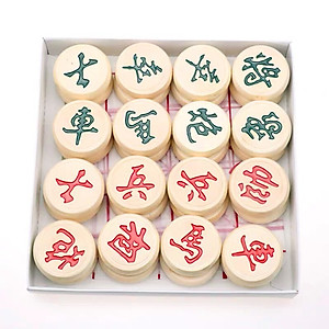 Bộ Quân Cờ Tướng Bằng Gỗ Tặng Kèm Bàn Cờ Mẫu Bằng Giấy Trong Suốt,Cờ Tướng Khắc Laser Kích Thước Quân 2.7Cm