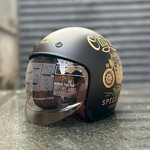 Nón bảo hiểm 3/4 ROYAL M139 có kính âm V5 ĐEN