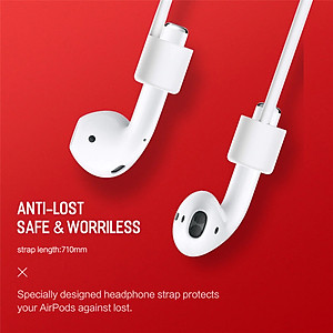 Bao case silicon cho Apple Airpods 1 / 2 hiệu Rock Carying Case (Đính kèm dây nối chống mất) - Hàng nhập khẩu
