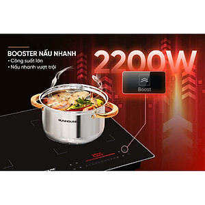 Bếp đôi điện từ Sunhouse SHB82032-EC - Hàng chính hãng