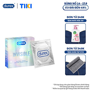 Bao cao su Durex Invisible Extra Thin Extra Sensitive 1 Hộp 3 Bao