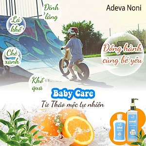 Dầu gội sữa tắm thảo mộc 2 trong 1 cho bé - 100% từ thảo dược thiên nhiên có khả năng kháng khuẩn và làm sạch như khổ qua rừng, lá khế, sài đất, … giúp làm sạch và bảo vệ làn da bé, ngăn ngừa mụn nhọt, rôm sẩy