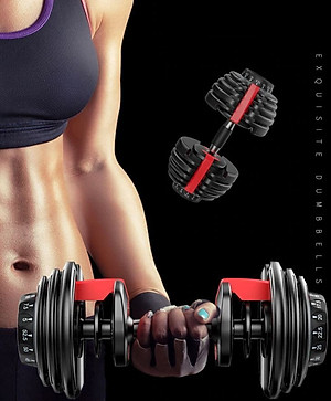 Một Bộ 2 Tạ Tay 48kg ,mỗi bên 24kg Điều Chỉnh Khóa Số Tự Động ( Tổng 48kg)Loại Cao Cấp Có Khay đựng