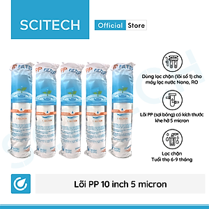 Combo 5 lõi lọc PP 10 inch 5 micron - Lõi số 1 máy lọc nước Nano/UF/RO, bộ lọc thô - Hàng chính hãng