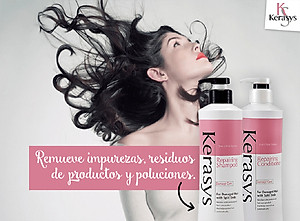 Cặp gội xả Kerasys Repairing phục hồi độ bóng, tăng cường chống tia UV cho tóc hư tổn, chẻ ngọn 600ml