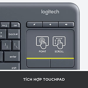 Bàn Phím Không Dây Logitech K400 PLUS - Hàng Chính Hãng