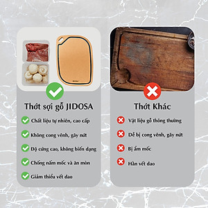 Thớt sạch sợi gỗ tự nhiên JIDOSA JD3830, an toàn, chống trầy xước , chống cong vênh dùng được trong máy rửa chén đa năng