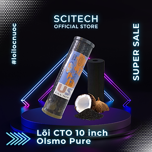 Lõi CTO 10 inch Olsmo Pure by Scitech - Lõi số 3 máy lọc nước RO, bộ lọc thô - Hàng chính hãng