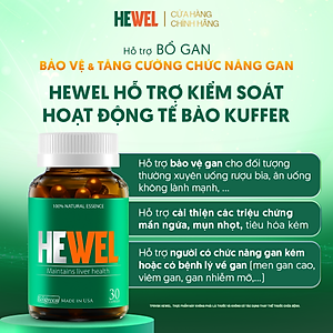 [Hộp 30v] Viên Uống Bổ Gan Hewel Ecogreen Giải Độc Gan Mát Gan, Hỗ Trợ Tiêu Hóa