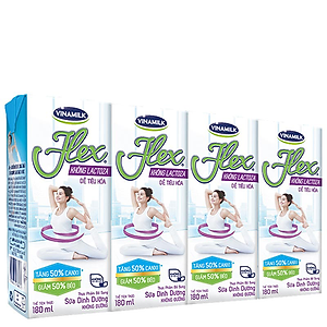 Thùng 48 Hộp Sữa tiệt trùng Vinamilk Flex không Lactose 180ml