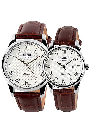 Đồng Hồ Cặp Đôi Dây Da SKMEI 9058 - DHA278