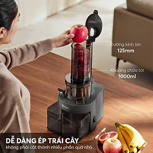 Máy ép chậm Elmich JEE-8759, công suất 240W mạnh mẽ ép kiệt bã, giữ lại chất dinh dưỡng và hương vị trong trái cây,độ ồn dưới 58dB, ép kiệt tới 98% - Hàng chính hãng