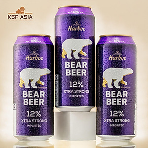 BIA GẤU HARBOE XTRA STRONG 12% THÙNG 24 LON 500ml