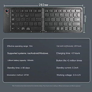 Bàn phím Gấp gọn không dây Bluetooth B23 pin sạc TypeC cho máy tính , điện thoại , máy tính bảng hàng nhập khẩu