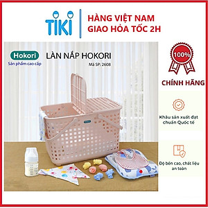 Giỏ đựng quần áo Hokori Việt Nhật- Làn đi sinh có nắp cho mẹ và bé an toàn tiện dụng - Hàng chính hãng