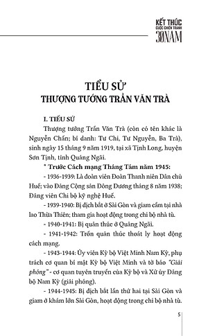 Kết Thức Cuộc Chiến 30 Năm - Thượng tướng Trần Văn Trà