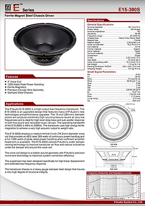 LOA RỜI PAUDIO 4 TẤC E15-300S P.Audio (1 cặp) – Hàng Chính Hãng
