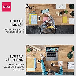 Cặp Túi Đựng Tài Liệu A4 Deli File Đựng Tài Liệu Hồ Sơ 8 Ngăn Túi Hồ Sơ Văn Phòng File Lưu Trữ Đa Năng Nhiều Màu Pastel