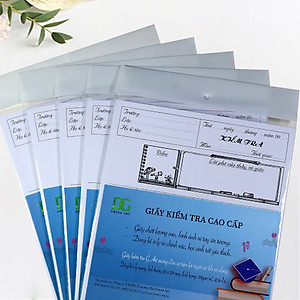 Giấy kiểm tra 4 ô ly và kẻ ngang- giấy trắng dày viết đẹp đường kẻ rõ ràng dành cho học sinh cấp 2 3 mới đẹp (36 tờ/ 3 xấp), Green Art