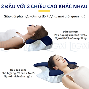 Gối Công Thái Học Bằng Cao Su Non, Giúp Ngủ Nhanh, Ngủ Sâu, Giảm Đau Mỏi Cổ Vai Gáy, Chống Ngủ Ngáy