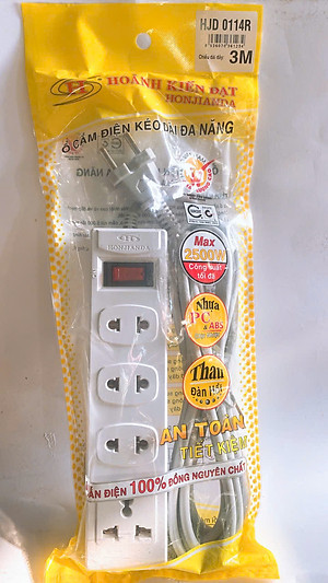 Ổ Cắm Điện Chịu Nhiệt Đa Năng 4 Ổ Cắm Dây Nguồn 3m HJD 0114R