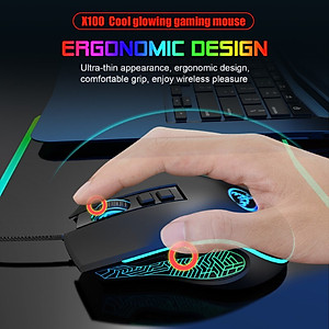 Chuột LED RGB 3600 DPI Gaming Mouse HXSJ X100 - hàng nhập khẩu