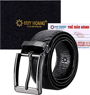 Thắt Lưng Nam Da Đà Điểu Bản Lớn Trơn Đầu Kim Huy Hoàng HT4429 - Đen
