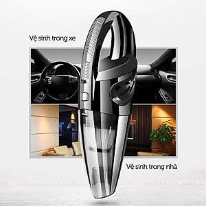 Máy hút bụi cầm tay không dây loại sạc pin dùng cho gia đình XC628 - lực hút 3200kpa - dung lượng 2200mAh - có thể hút bụi khô và nước - màu xám đen - Hàng Chính Hãng