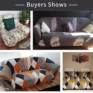 Stretch Slipcover Elastic Stretch Sofa Cover with Pillowcase for Living Room Couch Cover