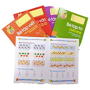 Sách : Combo Chuẩn Bị Cho bé Vào Lớp 1 ( Túi 5 Cuốn +Tặng 1 Cây Viết Chì +1 Gôm + 1 Chuốt)