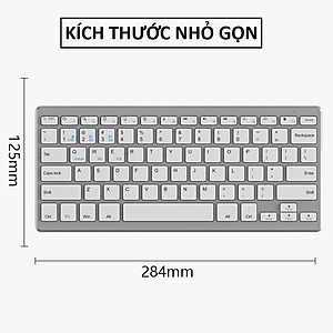 Bàn phím không dây mini W201S - đa kết nối bluetooth 5.0 + 3.0 + Usb wireless 2.4G cho máy tính laptop smartphone hàng nhập khẩu