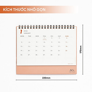 Lịch để bàn 2026 có ngày âm nhỏ gọn (Đế nhựa/ 6 màu) AA604