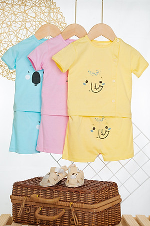 Bộ sơ sinh cotton bác sĩ màu ngắn cho bé - BBC39