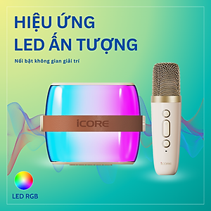 Bộ Loa Karaoke mini Bluetooth iCore ISM59 kèm 01 Micro - Hàng Chính Hãng