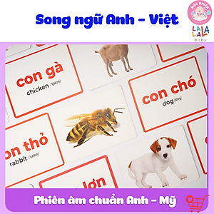 Bộ 100 Thẻ Học Thông Minh Flash card 10 Chủ Đề Song Ngữ Anh Việt Chuẩn Glenn Doman Có Quét Mã File Nghe - Lalala Baby